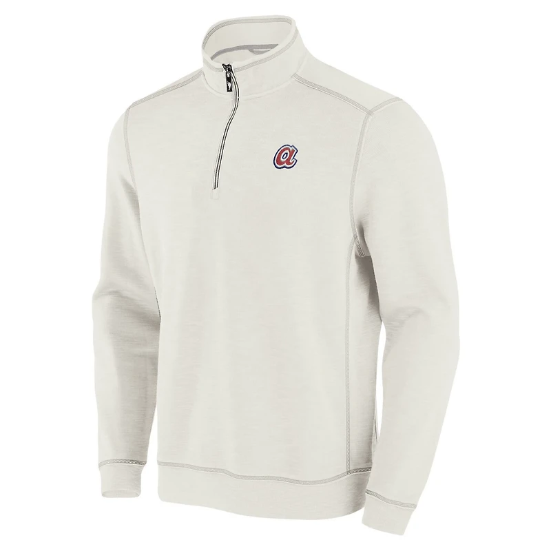 Tommy Bahama Atlanta Braves Sport Tobago Bay Tri-Blend Half-Zip Sweatshirt