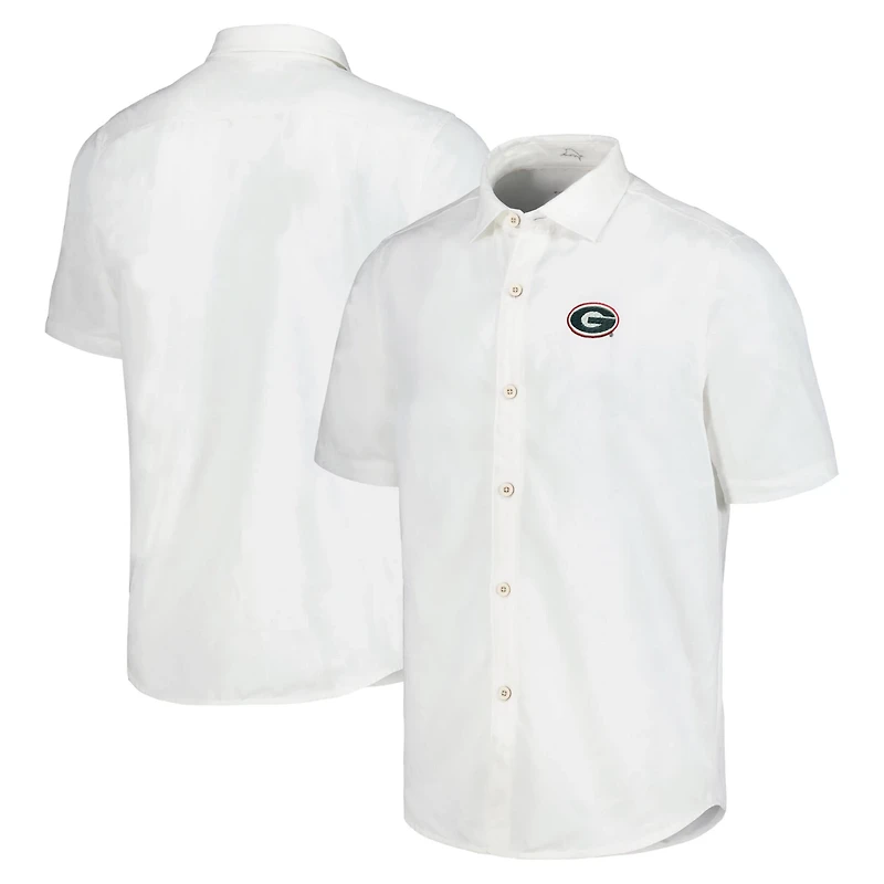 Tommy Bahama Georgia Bulldogs Coconut Point Palm Vista IslandZone Camp Button-Up Shirt
