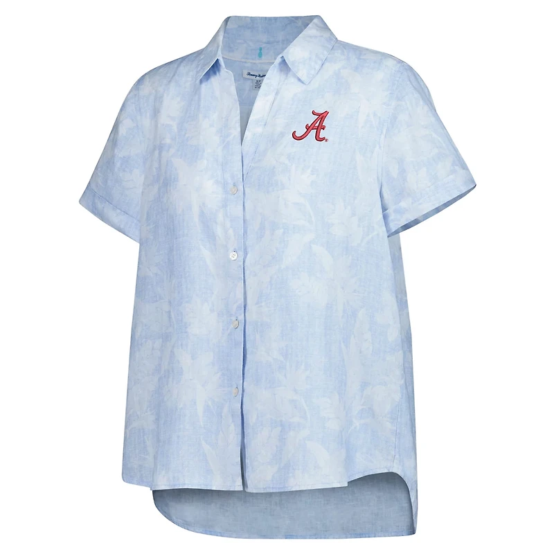 Tommy Bahama Light Alabama Crimson Tide Legacy Leaves Camp Button-Up Shirt