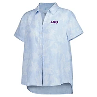 Tommy Bahama Light LSU Tigers Legacy Leaves Camp Button-Up Shirt