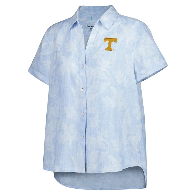 Tommy Bahama Light Tennessee Volunteers Legacy Leaves Camp Button-Up Shirt