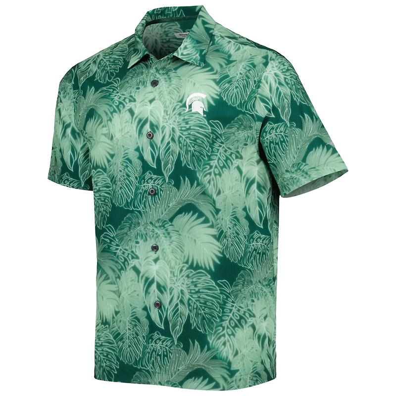 Tommy Bahama Michigan State Spartans Big  Tall Coast Luminescent Fronds IslandZone Button-Up Camp Shirt