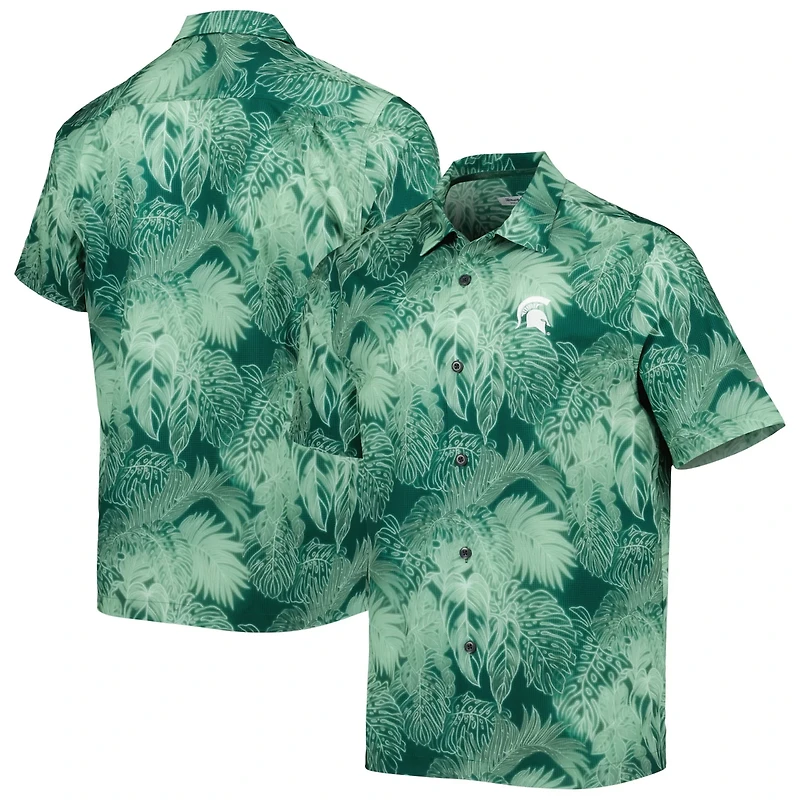 Tommy Bahama Michigan State Spartans Big  Tall Coast Luminescent Fronds IslandZone Button-Up Camp Shirt