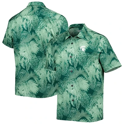 Tommy Bahama Michigan State Spartans Big  Tall Coast Luminescent Fronds IslandZone Button-Up Camp Shirt