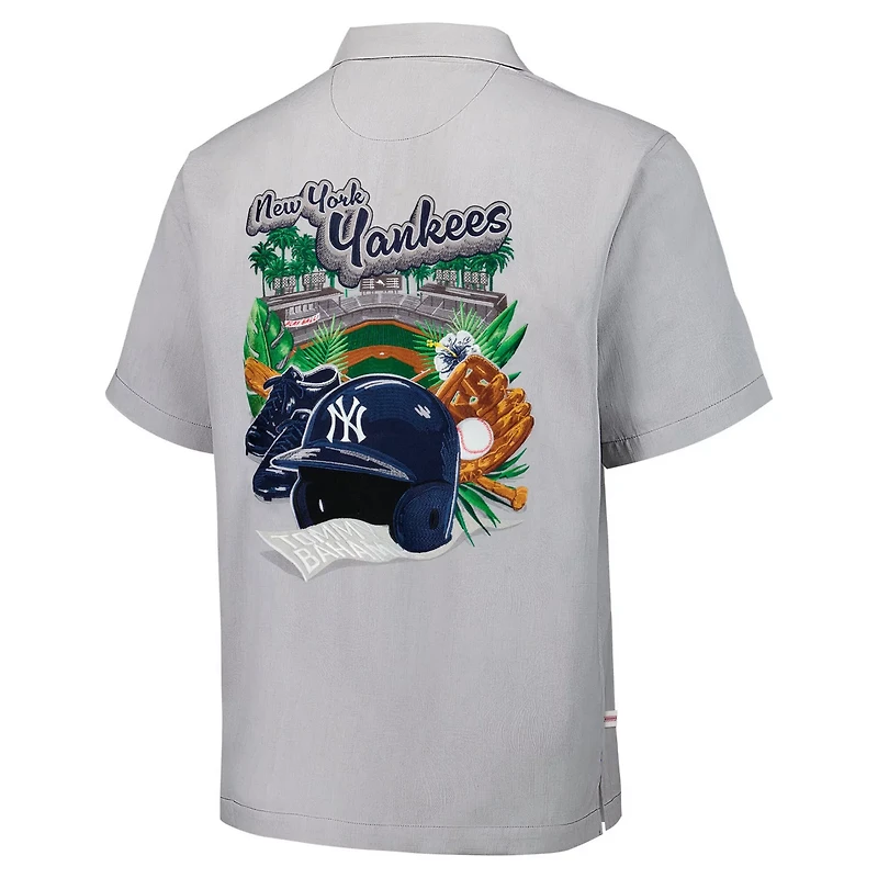 Tommy Bahama New York Yankees Hit and Run Silk Camp Button-Up Shirt
