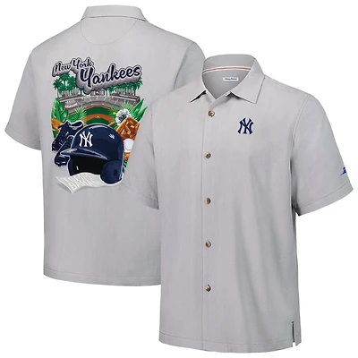 Tommy Bahama New York Yankees Hit and Run Silk Camp Button-Up Shirt
