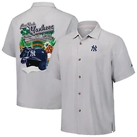Tommy Bahama New York Yankees Hit and Run Silk Camp Button-Up Shirt