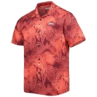 Tommy Bahama Ohio State Buckeyes Big  Tall Coast Luminescent Fronds IslandZone Button-Up Camp Shirt