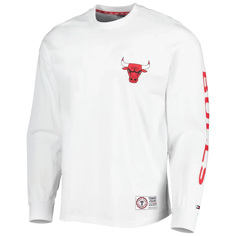 Tommy Jeans /White Chicago Bulls Matthew 2-In-1 T-Shirt  Hoodie Combo Set