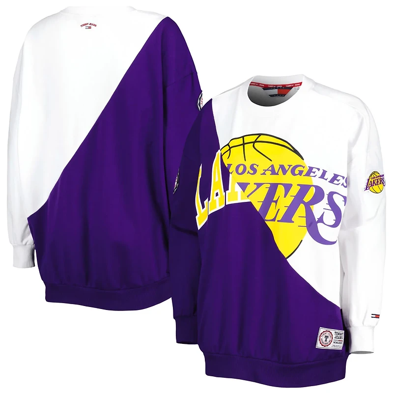 Tommy Jeans /White Los Angeles Lakers Ariel Pullover Sweatshirt