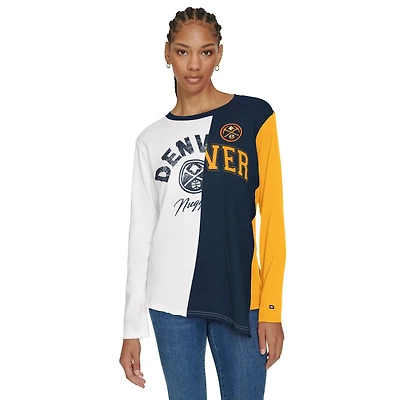 Tommy Jeans Navy Denver Nuggets Amelia Color Blocked Long Sleeve T-Shirt
