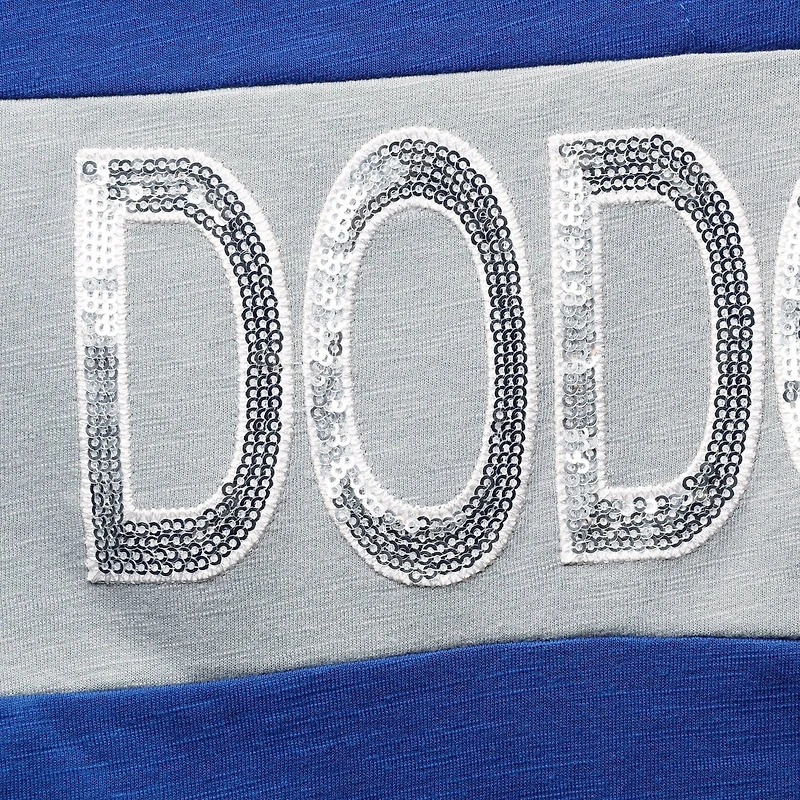 Touch /Gray Los Angeles Dodgers Lead Off Notch Neck T-Shirt