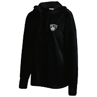 Touch Brooklyn Nets End Line Velour Pullover Hoodie