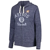 Touch Heather Houston Astros Training Camp Tri-Blend Lightweight Full-Zip Hoodie