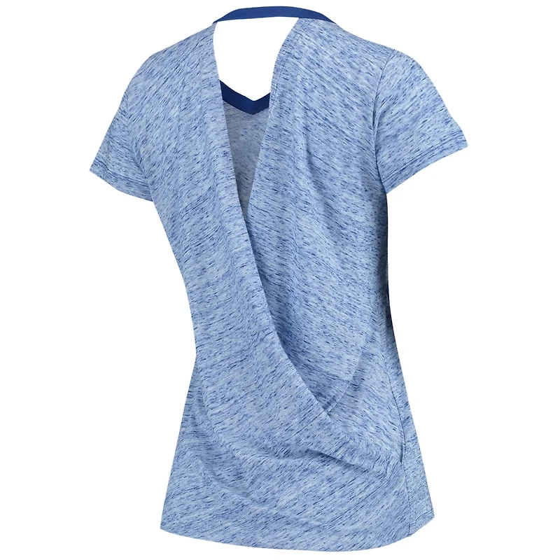 Touch Los Angeles Dodgers Hail Mary V-Neck Back Wrap T-Shirt