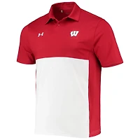 Under Armour /Red Wisconsin Badgers 2022 Blocked Coaches Performance Polo