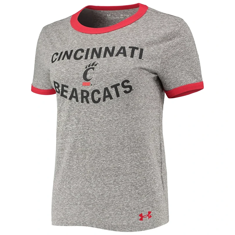 Under Armour Heathered Gray Cincinnati Bearcats Siro Slub Tri-Blend Ringer T-Shirt