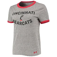 Under Armour Heathered Gray Cincinnati Bearcats Siro Slub Tri-Blend Ringer T-Shirt