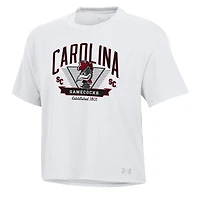 Under Armour South Carolina Gamecocks Essentials Icon Ultra-Soft Tri-Blend Boxy Cropped T-Shirt