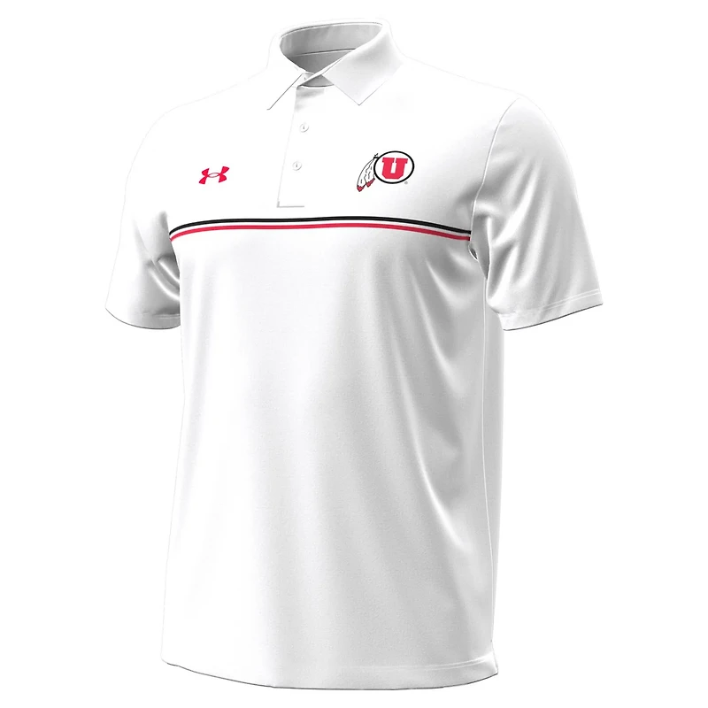 Under Armour Utah Utes Performance Drive Chest Stripe Polo