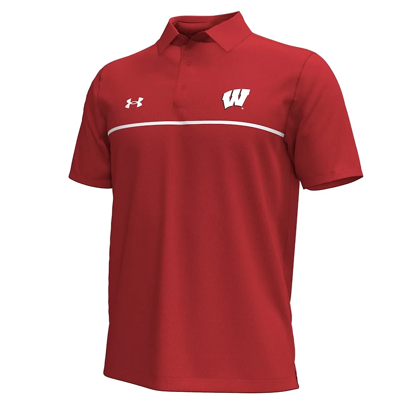 Under Armour Wisconsin Badgers Playoff Chest Stripe Performance Polo