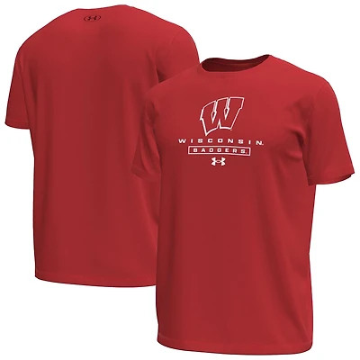 Under Armour Wisconsin Badgers Stack Stretch Performance T-Shirt