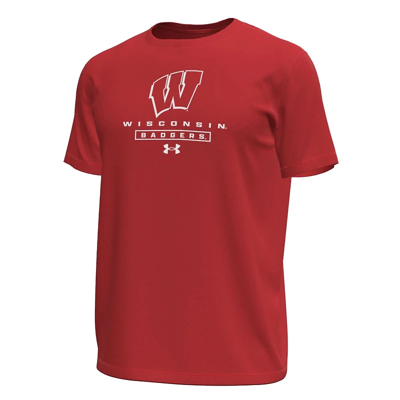 Under Armour Wisconsin Badgers Stack Stretch Performance T-Shirt