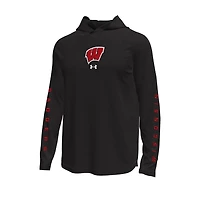 Under Armour Wisconsin Badgers Tech Stretch Long-Sleeve Hooded T-Shirt