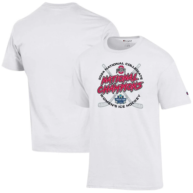Unisex Champion Ohio State Buckeyes 2024 NCAA Wo Ice Hockey National Champions Locker Room T-Shirt