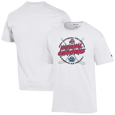 Unisex Champion Ohio State Buckeyes 2024 NCAA Wo Ice Hockey National Champions Locker Room T-Shirt