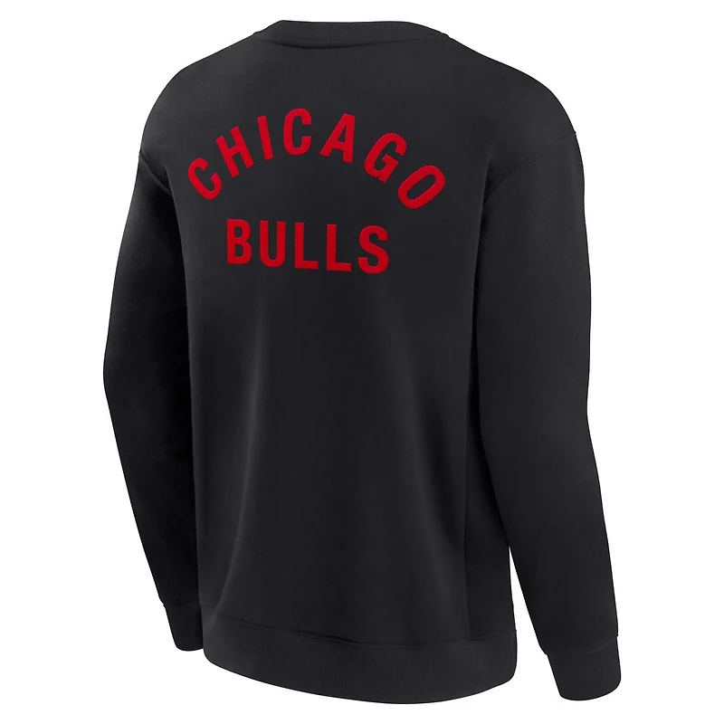 Unisex Fanatics Chicago Bulls Super Soft Pullover Crew Sweatshirt