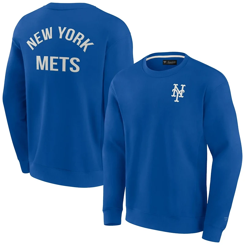 Unisex Fanatics New York Mets Super Soft Pullover Crew Sweatshirt