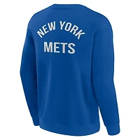 Unisex Fanatics New York Mets Super Soft Pullover Crew Sweatshirt