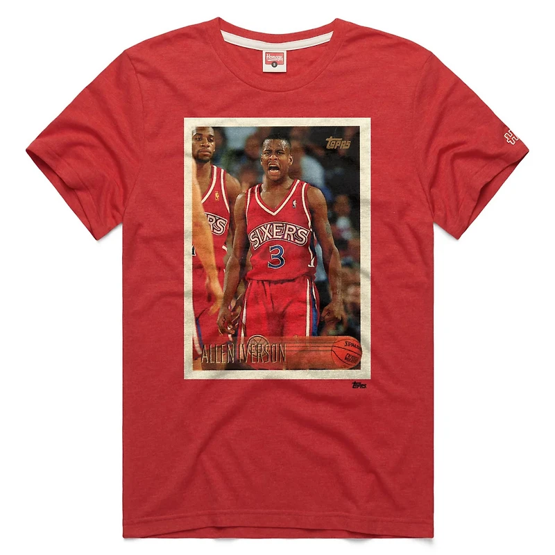 Unisex Homage Allen Iverson Philadelphia 76ers Topps Trading Card Player Tri-Blend T-Shirt