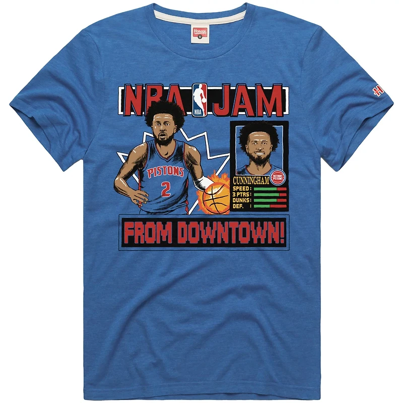 Unisex Homage Cade Cunningham Detroit Pistons NBA Jam Tri-Blend T-Shirt
