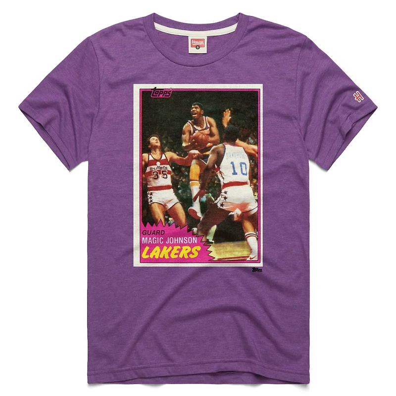 Unisex Homage Magic Johnson Los Angeles Lakers Topps Trading Card Player Tri-Blend T-Shirt