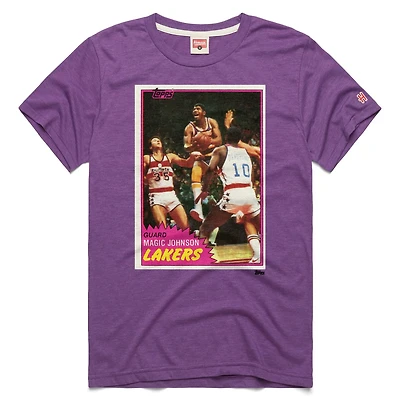 Unisex Homage Magic Johnson Los Angeles Lakers Topps Trading Card Player Tri-Blend T-Shirt