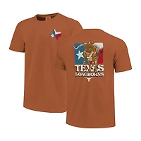Unisex Image One Burnt Texas Longhorns Hyper Local Bevo State Flag T-Shirt