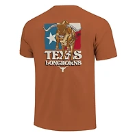 Unisex Image One Burnt Texas Longhorns Hyper Local Bevo State Flag T-Shirt