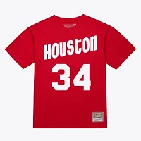 Unisex Mitchell  Ness Hakeem Olajuwon Houston Rockets Hardwood Classics Name Number T-Shirt