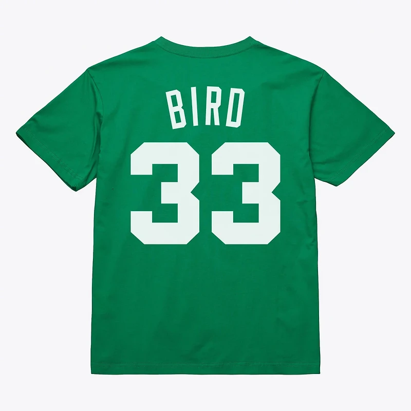 Unisex Mitchell  Ness Larry Bird Kelly Boston Celtics Hardwood Classics Name Number T-Shirt