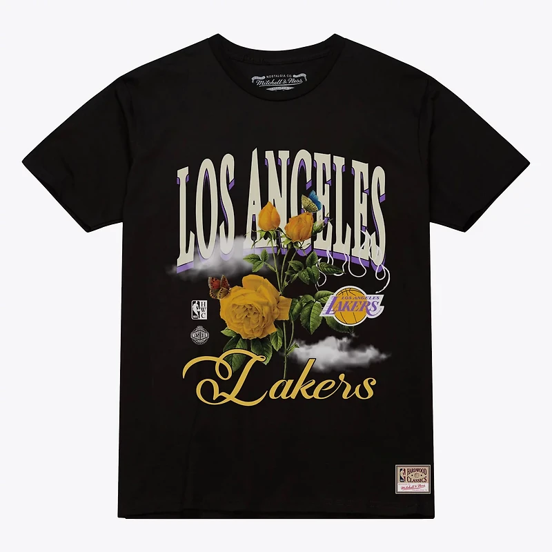 Unisex Mitchell Ness Los Angeles Lakers Floral Graphic T-Shirt
