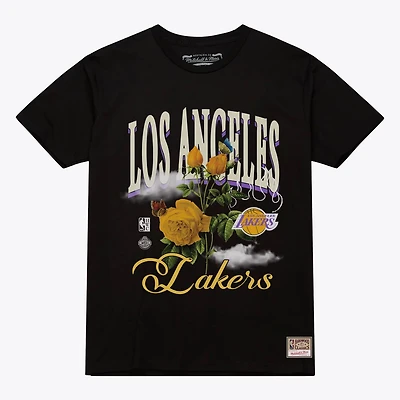 Unisex Mitchell Ness Los Angeles Lakers Floral Graphic T-Shirt