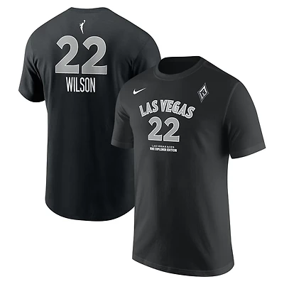 Unisex Nike A'ja Wilson Las Vegas Aces Explorer Edition Name Number T-Shirt
