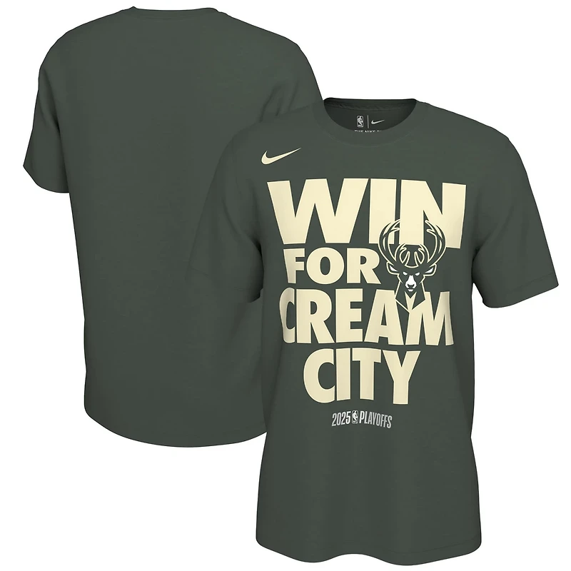 Unisex Nike Hunter Milwaukee Bucks 2025 NBA Playoffs On-Court Mantra T-Shirt