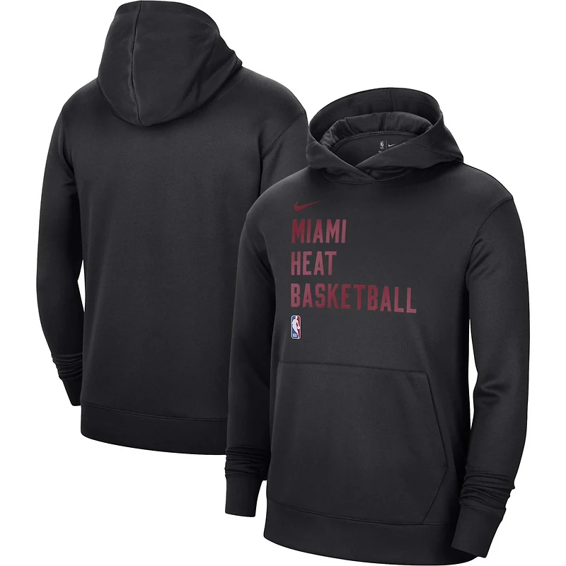 Unisex Nike Miami Heat 2023/24 Performance Spotlight On-Court Practice Pullover Hoodie