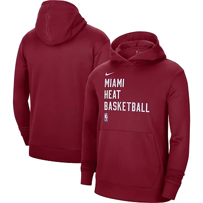 Unisex Nike Miami Heat 2023/24 Performance Spotlight On-Court Practice Pullover Hoodie