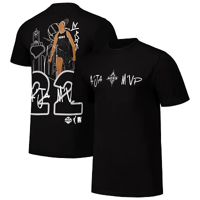 Unisex round21 A'ja Wilson Las Vegas Aces Player Illustration T-Shirt
