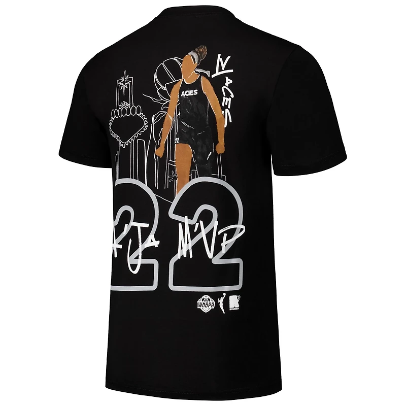Unisex round21 A'ja Wilson Las Vegas Aces Player Illustration T-Shirt