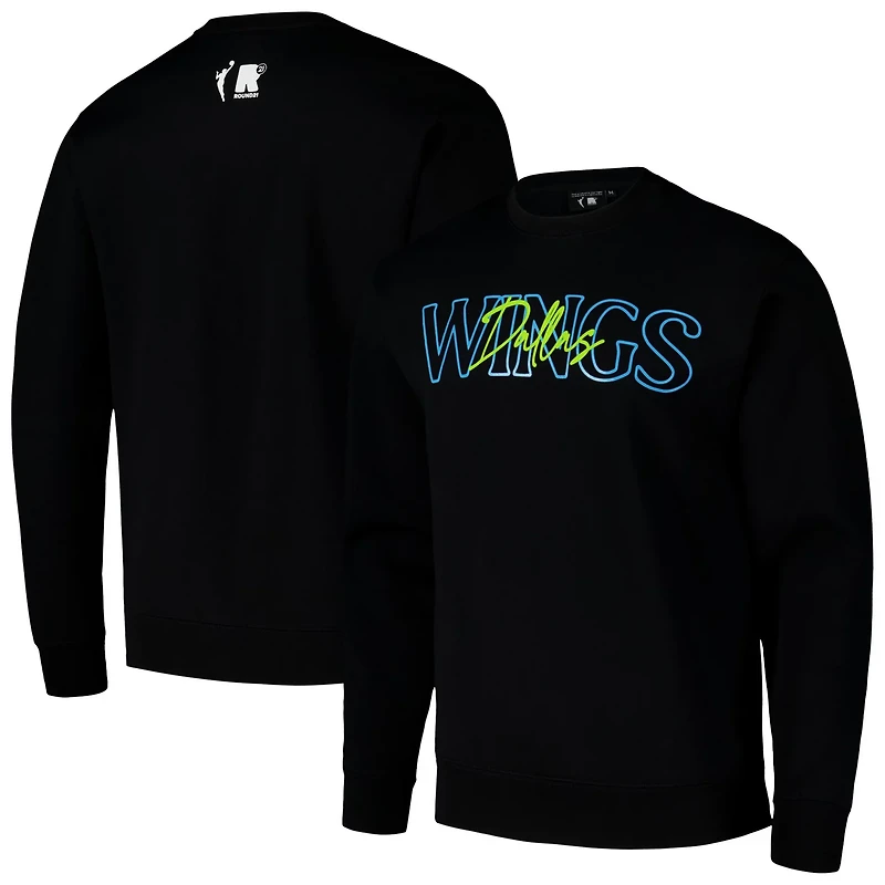 Unisex round21 Dallas Wings Throwback Pullover Crew Sweatshirt